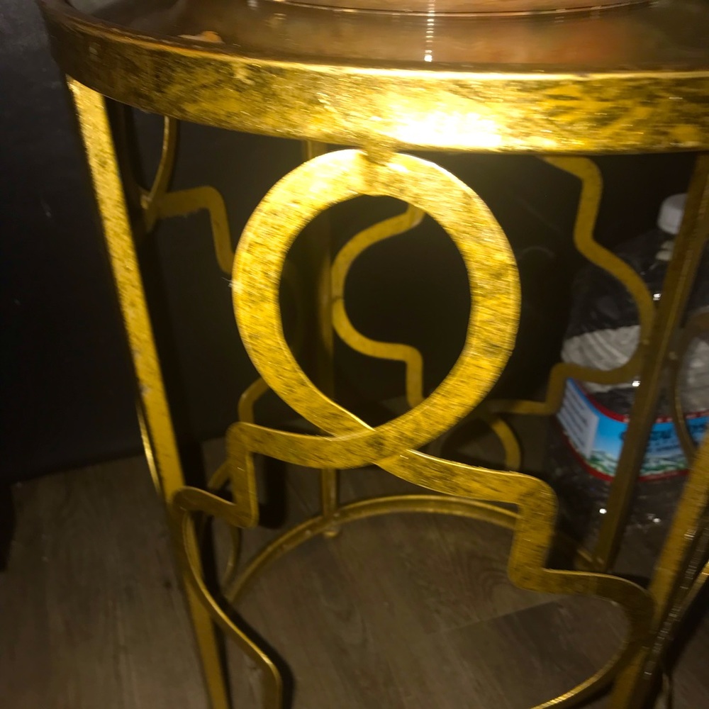 Metal Glass table Mirror top